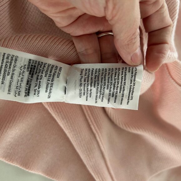 Cotton On Cardigan Women’s SZ M Pink Button Up Sweater Long Sleeve Button Cuff - Picture 12 of 12